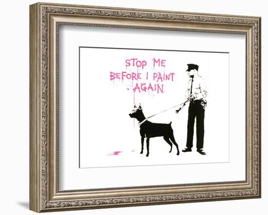 Stop me before I paint again-Banksy-Framed Giclee Print