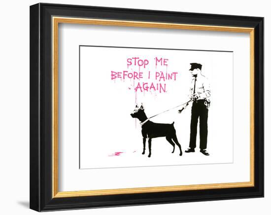 Stop me before I paint again-Banksy-Framed Giclee Print