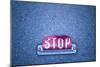 Stop Sign On Asphalt-Justin Bailie-Mounted Photographic Print