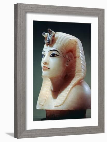 Stopper from One of the Canopic Urns from the Tomb of Tutankhamun, 18th Dynasty-null-Framed Photographic Print