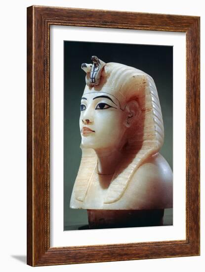 Stopper from One of the Canopic Urns from the Tomb of Tutankhamun, 18th Dynasty-null-Framed Photographic Print