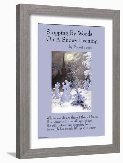 Stopping By Woods on a Snowy Evening-null-Framed Premium Giclee Print