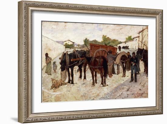 Stopping in Maremma or Scene of Country Life-Giovanni Fattori-Framed Giclee Print