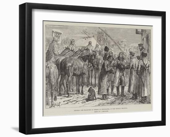 Stopping the Transport of Horses at Novoselitza, on the Russian Frontier-Johann Nepomuk Schonberg-Framed Giclee Print