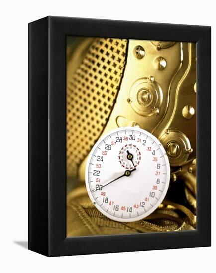 Stopwatch on Running Spikes-null-Framed Premier Image Canvas