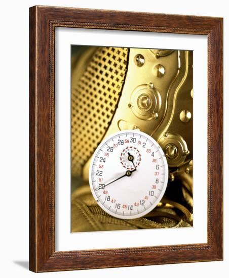 Stopwatch on Running Spikes-null-Framed Photographic Print