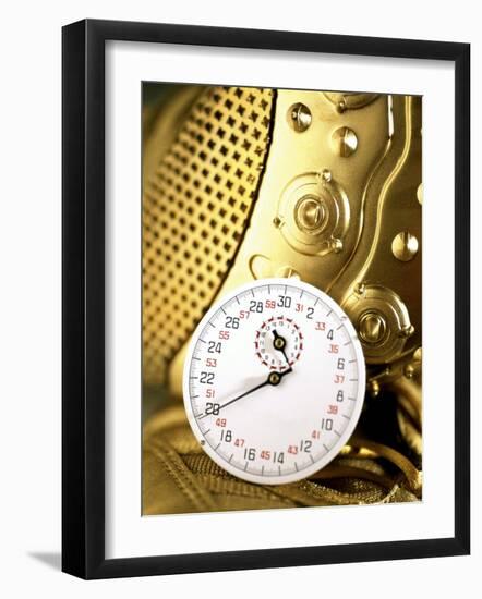 Stopwatch on Running Spikes-null-Framed Photographic Print