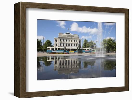 Stora Teatern Theatre with Tram Along Kungsportsavenyen, Gothenburg, West Gothland, Sweden-Stuart Black-Framed Photographic Print