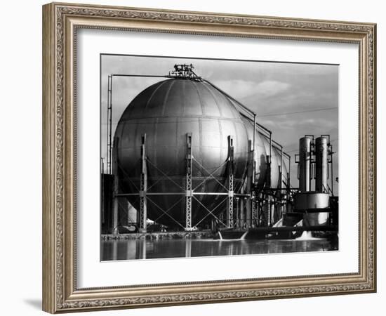 Storage Tanks at a Texaco Oil Refinery-Margaret Bourke-White-Framed Premium Photographic Print