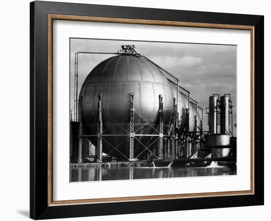 Storage Tanks at a Texaco Oil Refinery-Margaret Bourke-White-Framed Premium Photographic Print