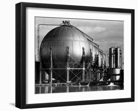 Storage Tanks at a Texaco Oil Refinery-Margaret Bourke-White-Framed Premium Photographic Print