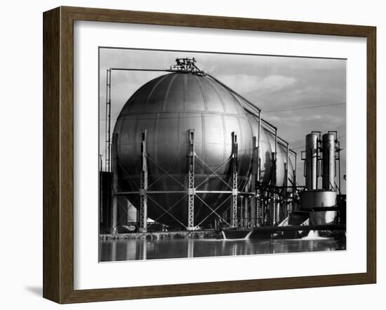 Storage Tanks at a Texaco Oil Refinery-Margaret Bourke-White-Framed Photographic Print