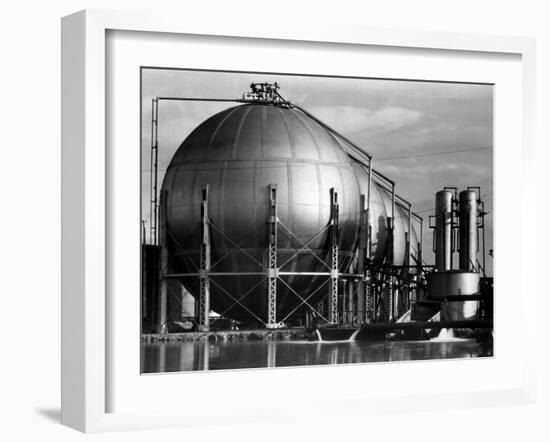 Storage Tanks at a Texaco Oil Refinery-Margaret Bourke-White-Framed Photographic Print