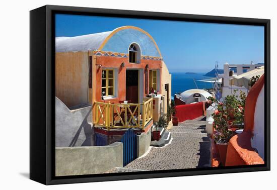 Store and Stone Steps-Larry Malvin-Framed Premier Image Canvas