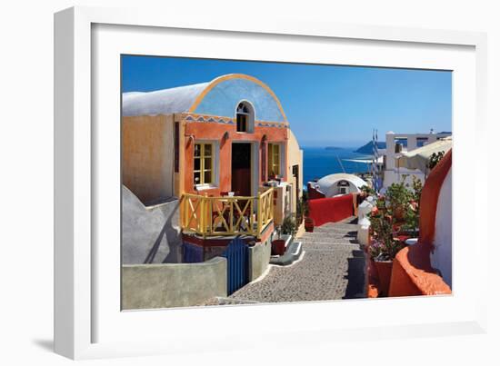 Store and Stone Steps-Larry Malvin-Framed Photographic Print