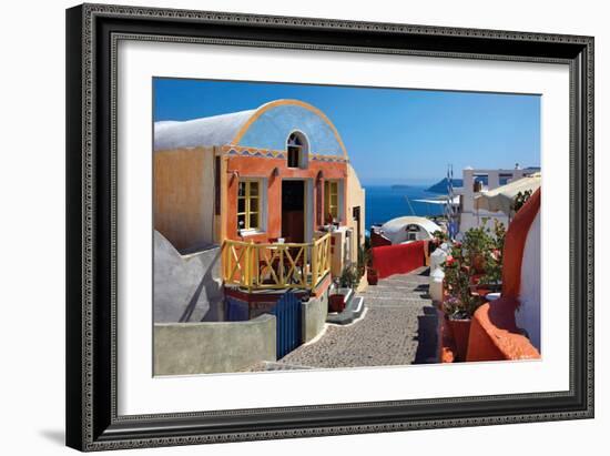 Store and Stone Steps-Larry Malvin-Framed Photographic Print