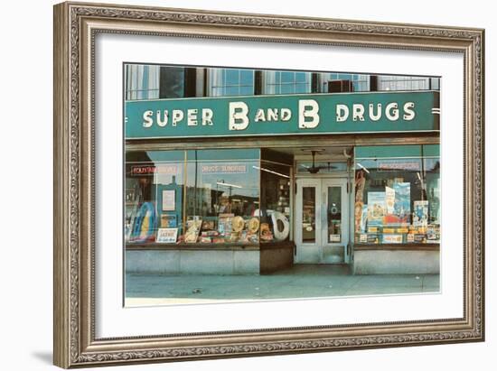 Store Front Drug Store-null-Framed Art Print