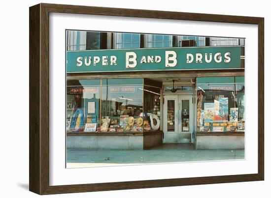 Store Front Drug Store-null-Framed Art Print