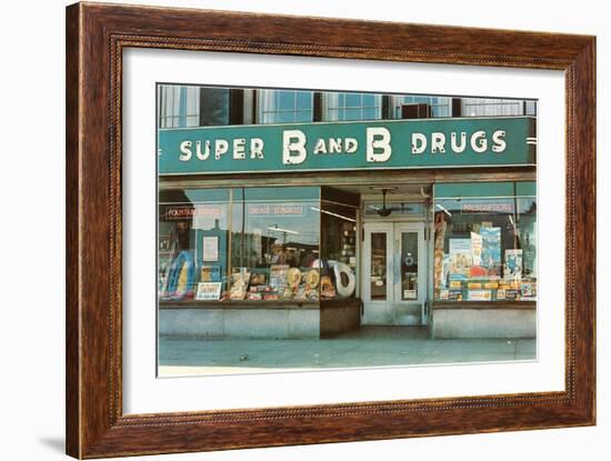 Store Front Drug Store-null-Framed Art Print