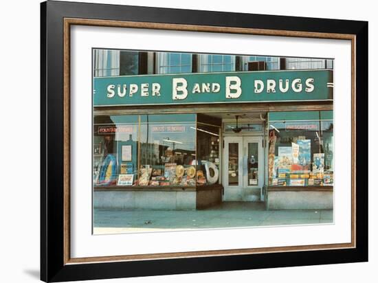 Store Front Drug Store-null-Framed Art Print