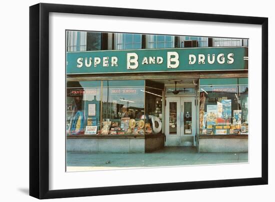 Store Front Drug Store-null-Framed Art Print