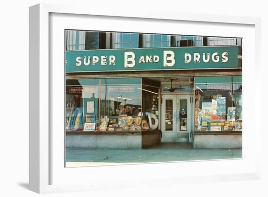 Store Front Drug Store-null-Framed Art Print