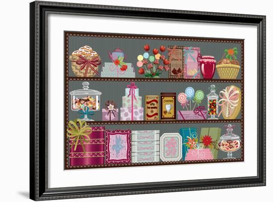 Store of Sweets and Chocolate-Milovelen-Framed Art Print