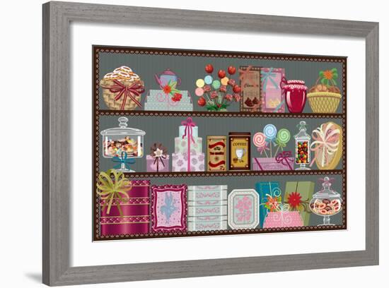 Store of Sweets and Chocolate-Milovelen-Framed Art Print