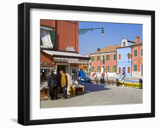 Store on Corte Novello, Burano Island, Venice, Veneto, Italy, Europe-Richard Cummins-Framed Photographic Print