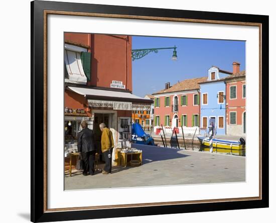 Store on Corte Novello, Burano Island, Venice, Veneto, Italy, Europe-Richard Cummins-Framed Photographic Print