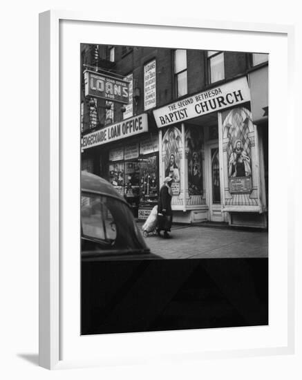 Storefront Church in Harlem-Andreas Feininger-Framed Photographic Print