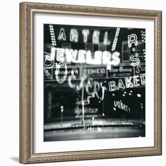 Storefront in Lights-Dan Zamudio-Framed Art Print