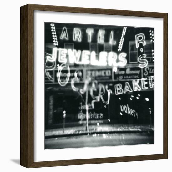 Storefront in Lights-Dan Zamudio-Framed Art Print