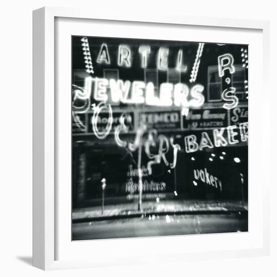 Storefront in Lights-Dan Zamudio-Framed Art Print