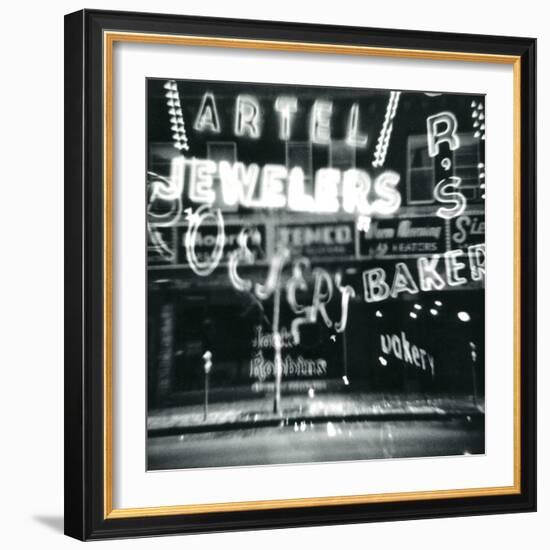 Storefront in Lights-Dan Zamudio-Framed Art Print