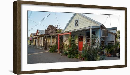 Stores at the roadside on the street, Chinese American Town, Locke, Sacrame-null-Framed Photographic Print