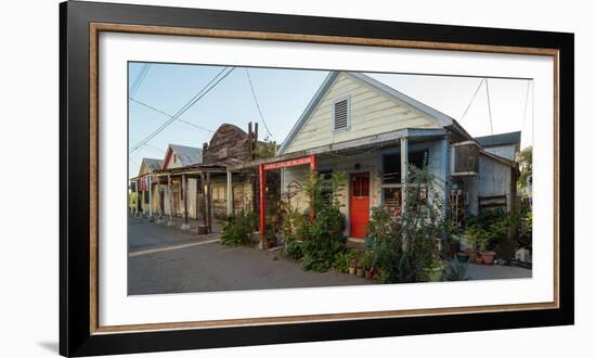 Stores at the roadside on the street, Chinese American Town, Locke, Sacrame-null-Framed Photographic Print