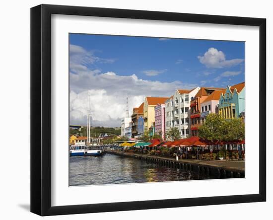 Stores on Handelskade, Punda District, Willemstad, Curacao, Netherlands Antilles, West Indies-Richard Cummins-Framed Photographic Print