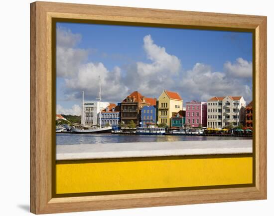 Stores on Handelskade, Punda District, Willemstad, Curacao, Netherlands Antilles, West Indies-Richard Cummins-Framed Premier Image Canvas