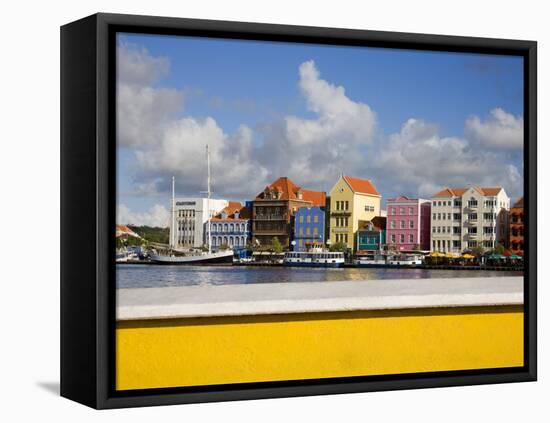 Stores on Handelskade, Punda District, Willemstad, Curacao, Netherlands Antilles, West Indies-Richard Cummins-Framed Premier Image Canvas
