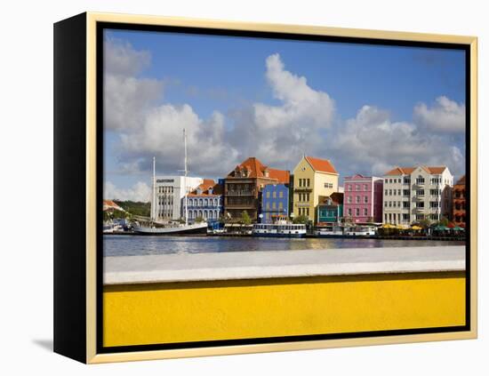 Stores on Handelskade, Punda District, Willemstad, Curacao, Netherlands Antilles, West Indies-Richard Cummins-Framed Premier Image Canvas