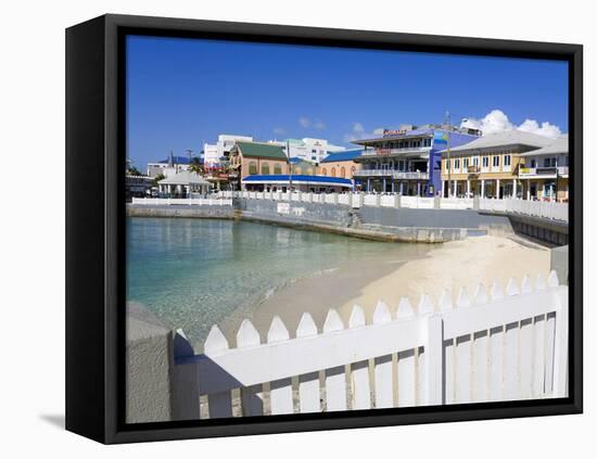 Stores on Harbour Drive, George Town, Grand Cayman, Cayman Islands, Greater Antilles, West Indies-Richard Cummins-Framed Premier Image Canvas