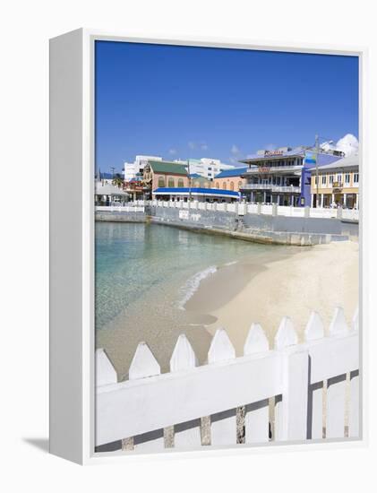 Stores on Harbour Drive, George Town, Grand Cayman, Cayman Islands, Greater Antilles, West Indies-Richard Cummins-Framed Premier Image Canvas