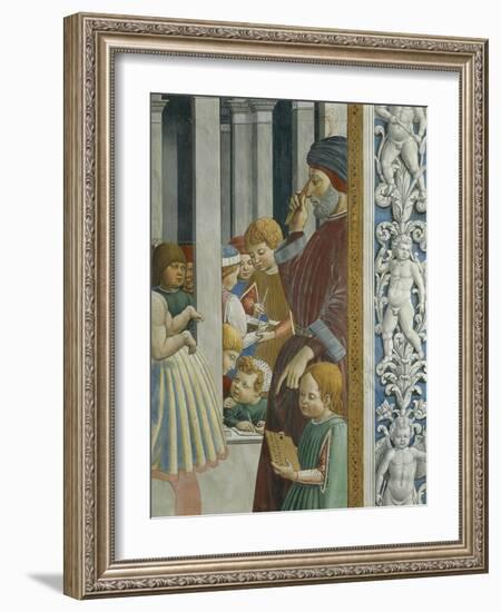 Stories of St. Augustine: Teacher and Pupils, 1465-Benozzo Gozzoli-Framed Giclee Print