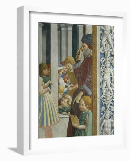 Stories of St. Augustine: Teacher and Pupils, 1465-Benozzo Gozzoli-Framed Giclee Print