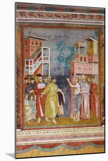 Stories of St Francis St. Francis Renounces His Fathers Goods and Earthly Wealth-Giotto di Bondone-Mounted Giclee Print