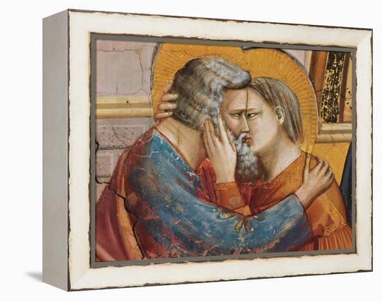 Stories of St Joachim and St Anne the Meeting at the Golden Gate-Giotto di Bondone-Framed Premier Image Canvas