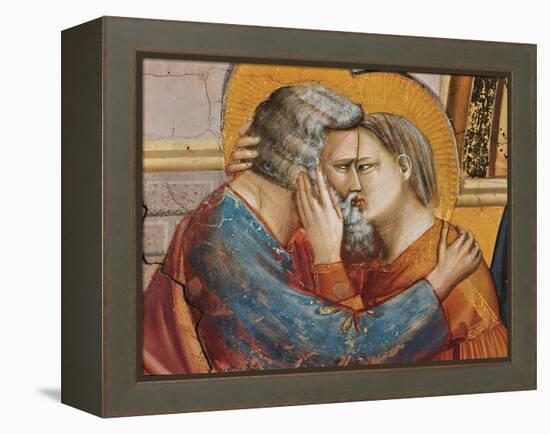 Stories of St Joachim and St Anne the Meeting at the Golden Gate-Giotto di Bondone-Framed Premier Image Canvas