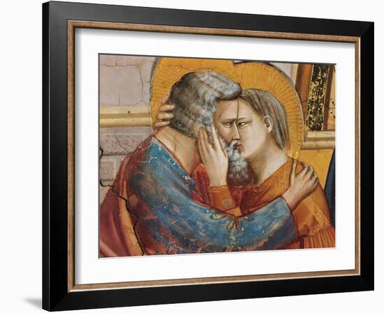 Stories of St Joachim and St Anne the Meeting at the Golden Gate-Giotto di Bondone-Framed Giclee Print