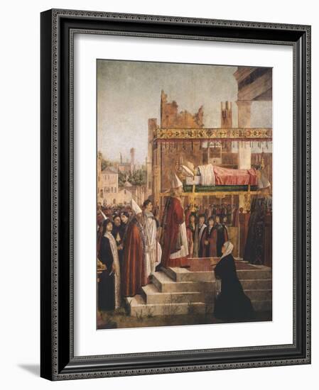 Stories of St. Ursula, Martyrdom of Pilgrims and Funeral of St. Ursula, 1493-Vittore Carpaccio-Framed Giclee Print